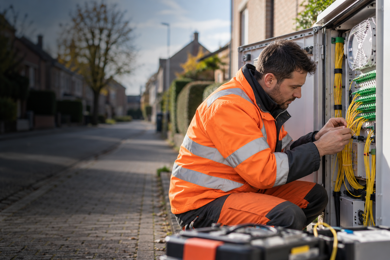 Illustration d’une intervention sur une infrastructure télécom